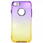 Wholesale iPhone 8 / 7 Two Tone Color Hybrid Case (Purple Gold)